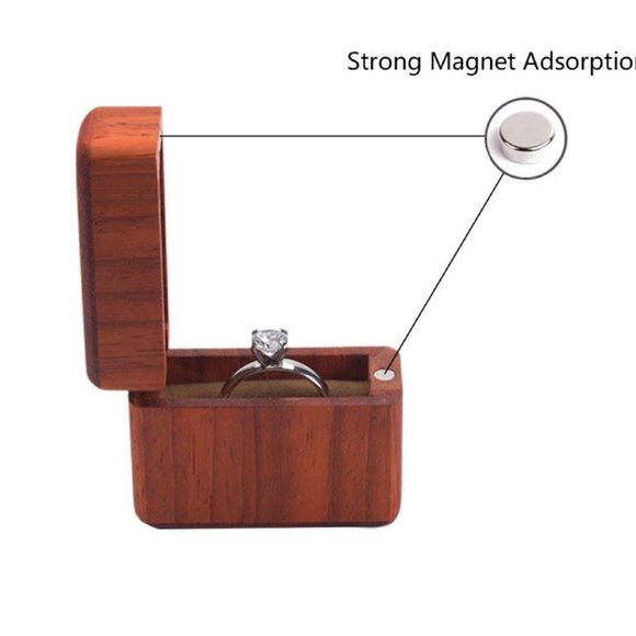 Handcarved Wooden Ring Box - Ring Bearer - Slim - Picture 6 of 7